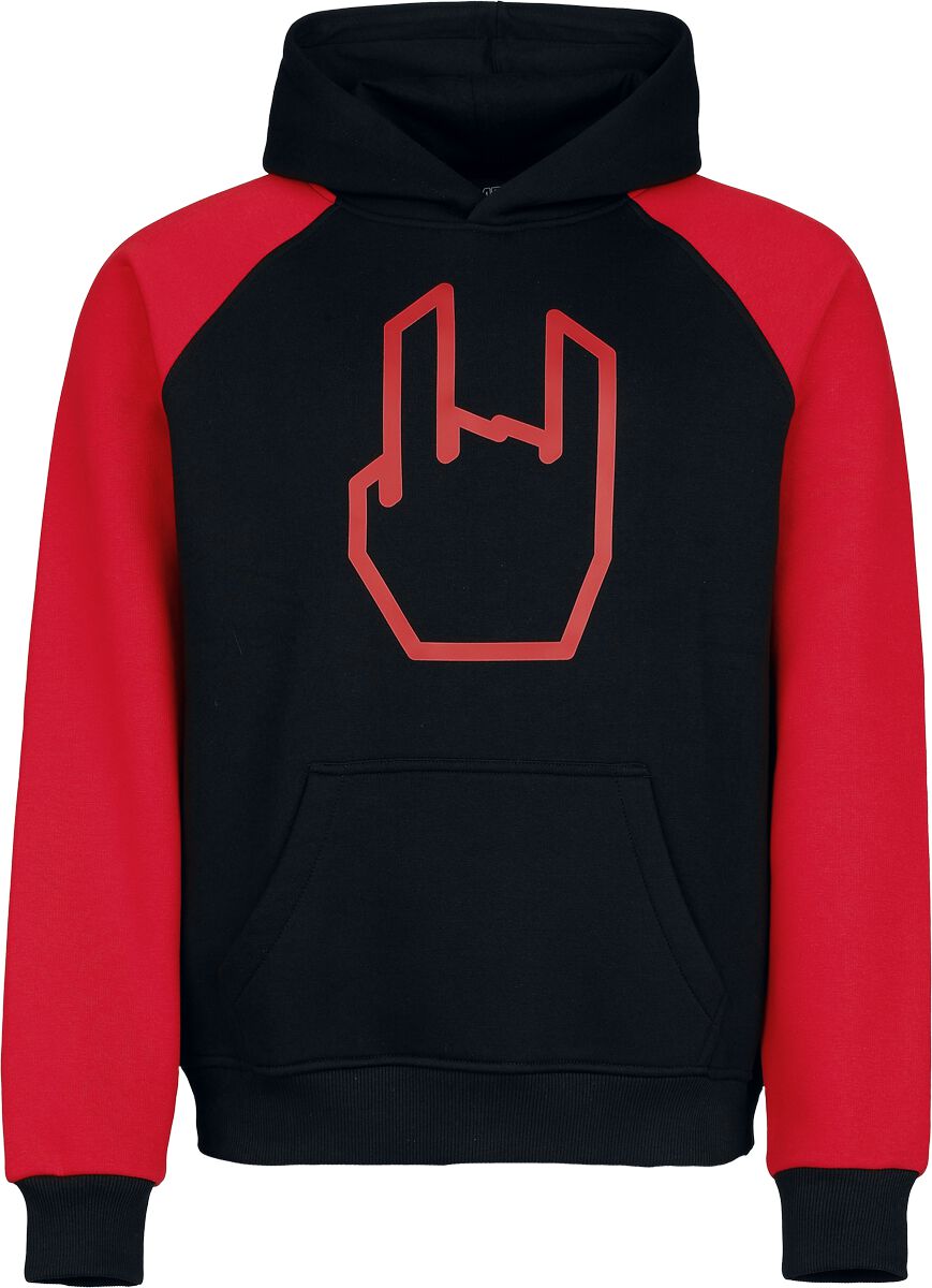 Sweat-shirt à capuche  de Collection Spéciale EMP - Cornes métalliques EMP 3D - S à 5XL - pour Homme - noir/rouge - Collection Spéciale EMP