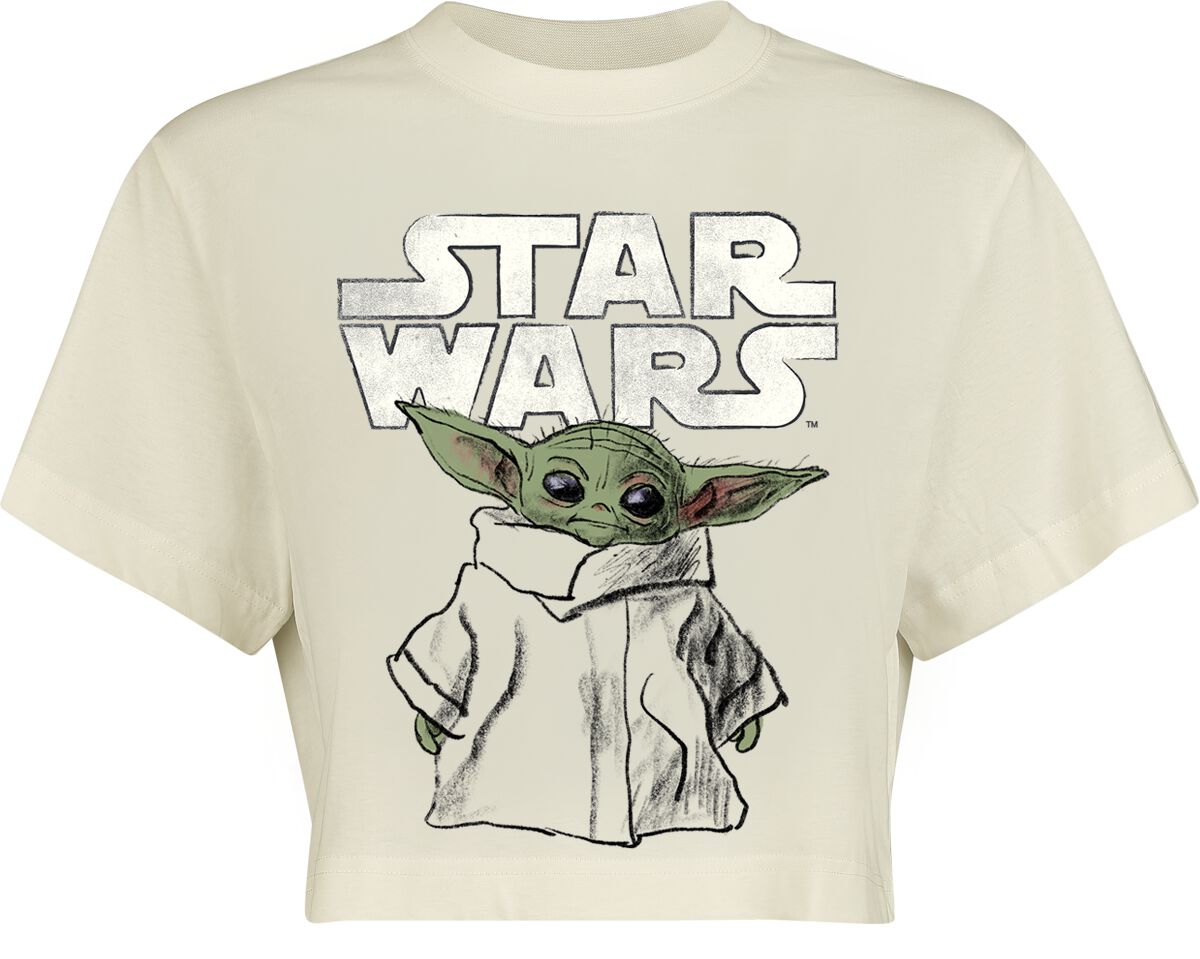 T-Shirt Manches courtes Disney de Star Wars - The Mandalorian - Croquis Grogu - S à XL - pour Femme - blanc - Star Wars