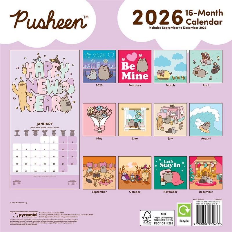 Calendrier mural  de Pusheen - Balloons - pour Indifférent - multicolore - Pusheen - View 2