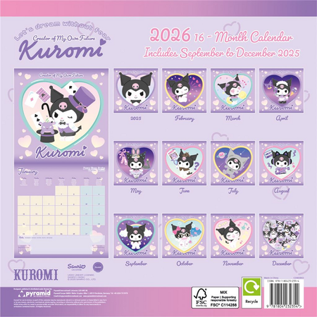 Calendrier mural  de Hello Kitty - Kuromi - Dream Without Fear - pour Unisexe - multicolore - Hello Kitty - View 2