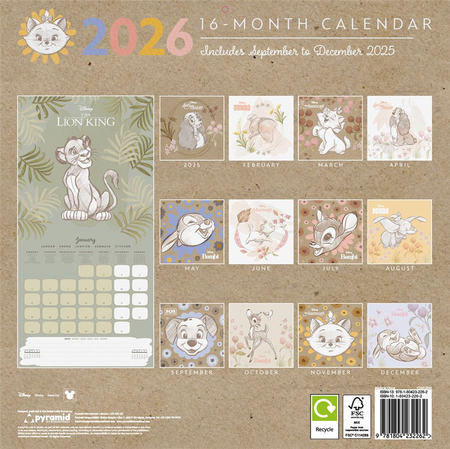 Calendrier mural Disney de Classiques Disney - Artist Series - pour Unisexe - multicolore - Classiques Disney - View 2