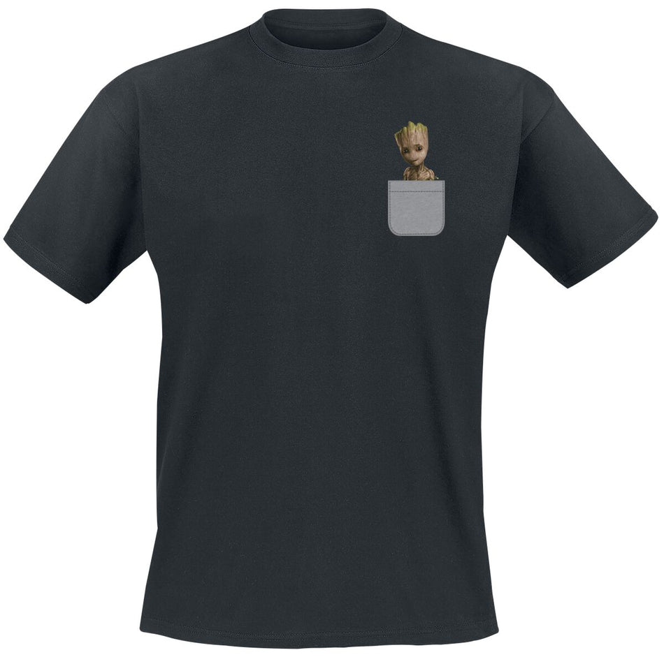 T-Shirt Manches courtes Disney de Les Gardiens De La Galaxie - Pocket Groot - S à XXL - pour Homme - noir - Les Gardiens De La Galaxie