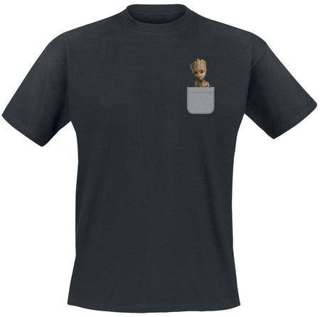 T-Shirt Manches courtes Disney de Les Gardiens De La Galaxie - Pocket Groot - S à XXL - pour Homme - noir - Les Gardiens De La Galaxie