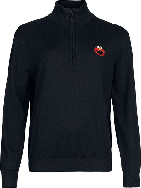 Pull tricoté  de Sesame Street - Elmo - S à 3XL - pour Homme - noir - Sesame Street
