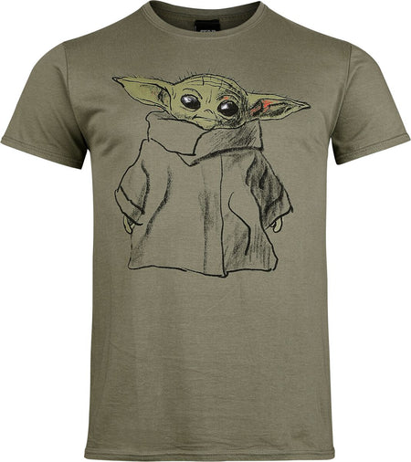 T-Shirt Manches courtes Disney de Star Wars - Grogu Sketch - S à XXL - pour Homme - vert - Star Wars