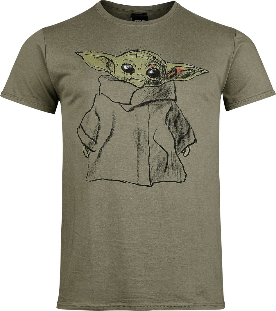 T-Shirt Manches courtes Disney de Star Wars - Grogu Sketch - S à XXL - pour Homme - vert - Star Wars