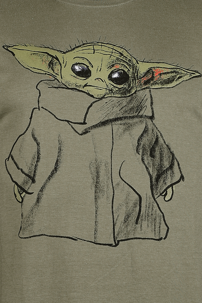 T-Shirt Manches courtes Disney de Star Wars - Grogu Sketch - S à XXL - pour Homme - vert - Star Wars - View 2