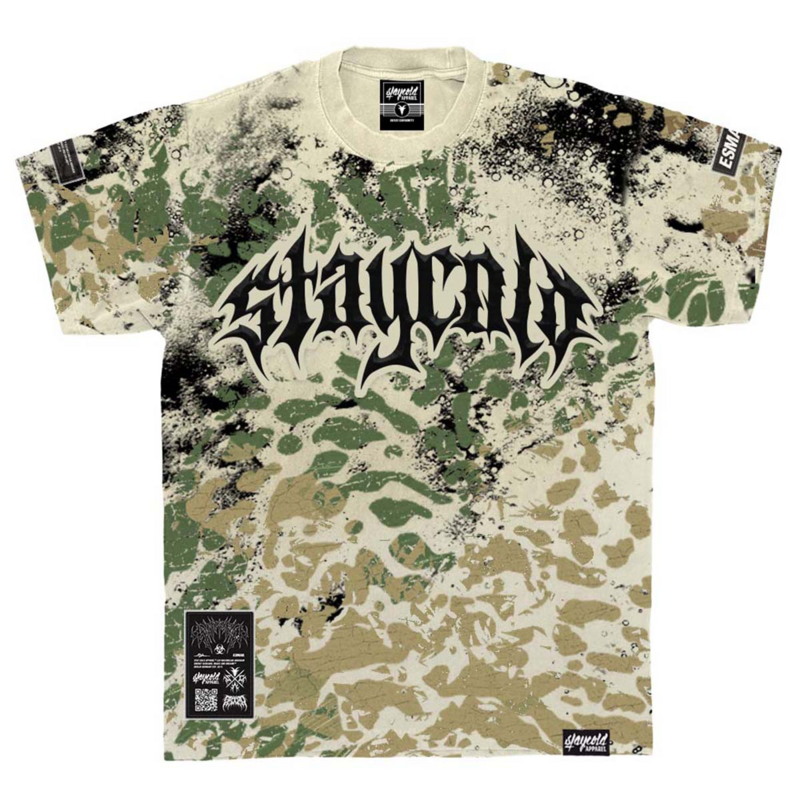 T-Shirt Manches courtes  de Stay Cold Apparel - Night Ops - Heavy Oversized T-Shirt (Sand Camo) 250GSM - S à 3XL - pour Homme - camouflage sable - Stay Cold Apparel - View 2