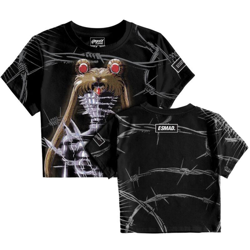 T-Shirt Manches courtes  de Stay Cold Apparel - Moon Maiden (Custom) - Crop T-Shirt (200GSM) - XS à XL - pour Femme - noir - Stay Cold Apparel