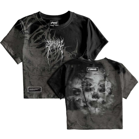 T-Shirt Manches courtes  de Stay Cold Apparel - Trinity (Custom) - Crop T-Shirt (200GSM) - XS à XL - pour Femme - noir/gris - Stay Cold Apparel