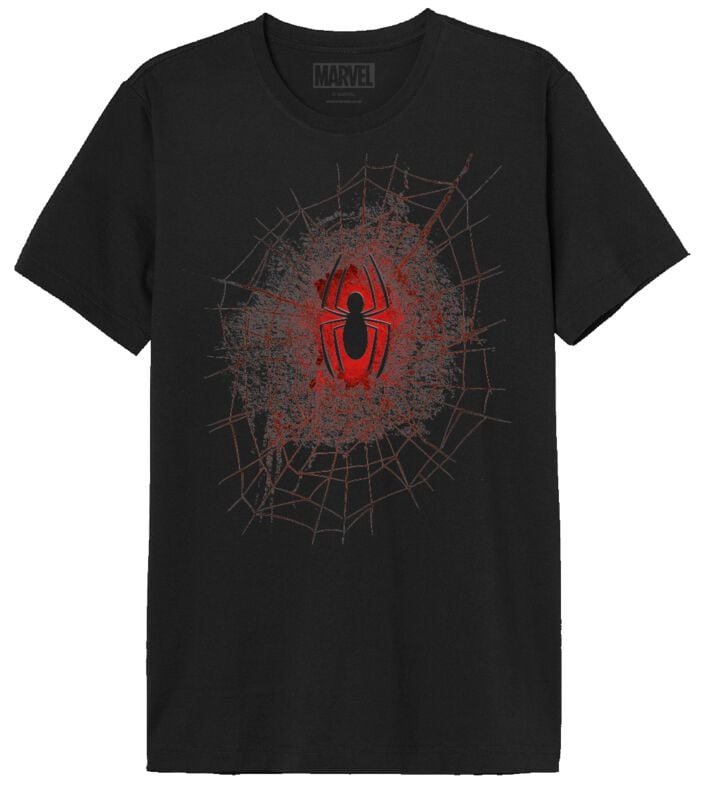 T-Shirt Manches courtes Disney de Spider-Man - Destroyed Spider Web - S à XXL - pour Homme - noir - Spider-Man