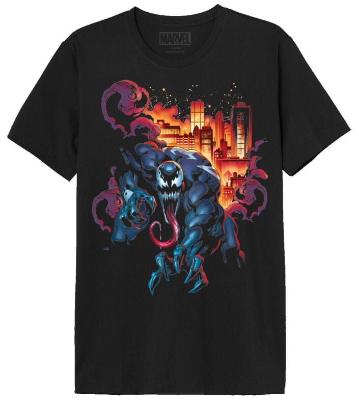 T-Shirt Manches courtes Disney de Spider-Man - Venom City Fire - S à XXL - pour Homme - noir - Spider-Man