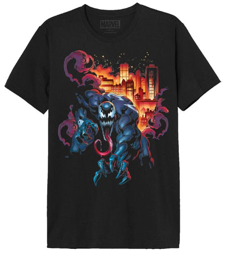 T-Shirt Manches courtes Disney de Spider-Man - Venom City Fire - S à XXL - pour Homme - noir - Spider-Man