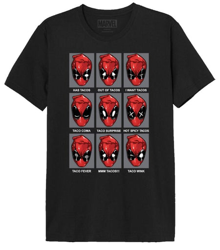 T-Shirt Manches courtes Disney de Deadpool - Tacos Heads - S à XXL - pour Homme - noir - Deadpool