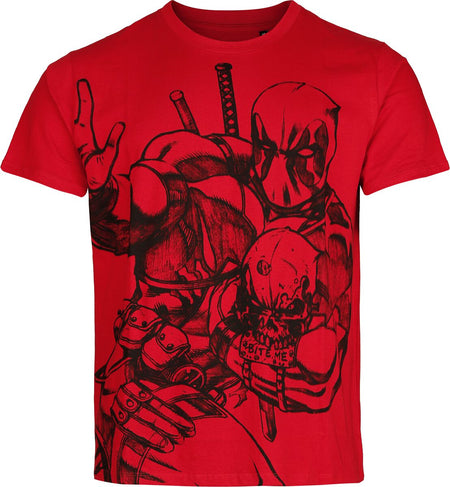 T-Shirt Manches courtes Disney de Deadpool - Sketch - S à XXL - pour Homme - rouge - Deadpool