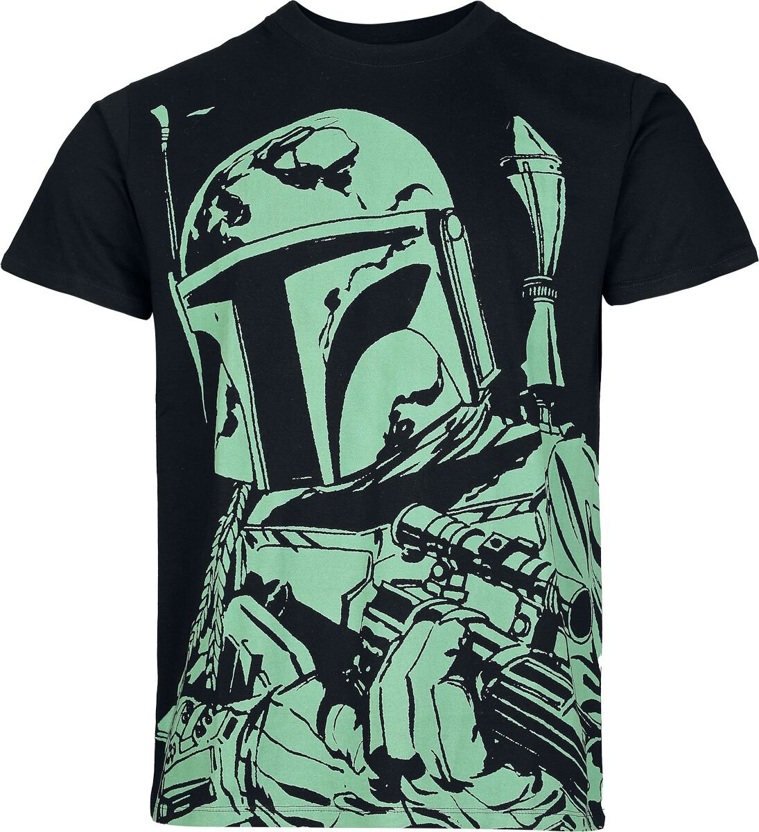 T-Shirt Manches courtes Disney de Star Wars - The Mandalorian Green - S à XXL - pour Homme - noir - Star Wars