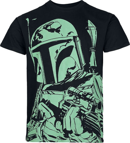 T-Shirt Manches courtes Disney de Star Wars - The Mandalorian Green - S à XXL - pour Homme - noir - Star Wars