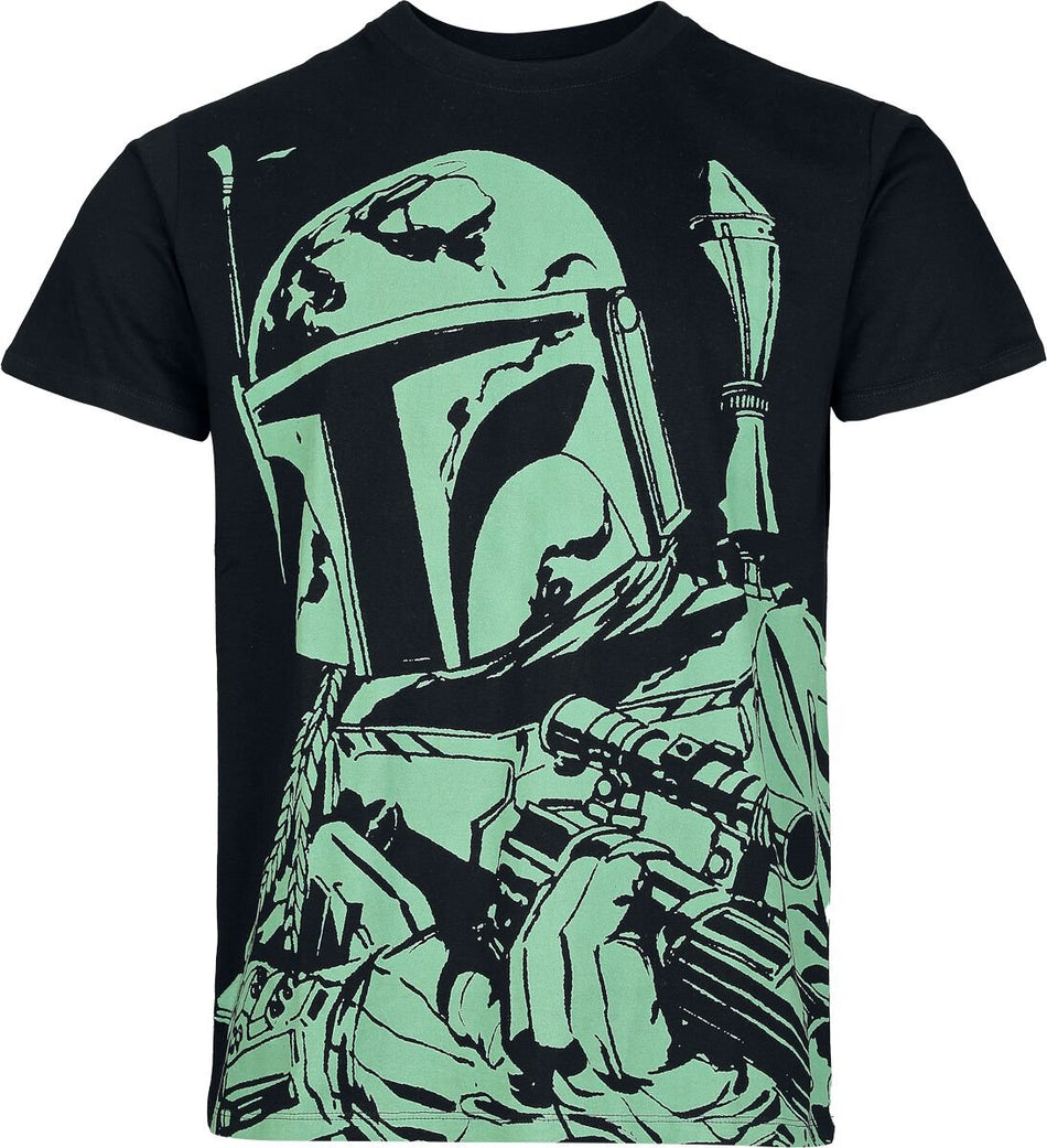 T-Shirt Manches courtes Disney de Star Wars - The Mandalorian Green - S à XXL - pour Homme - noir - Star Wars