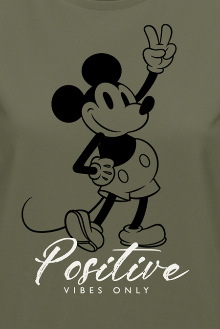 T-Shirt Manches courtes Disney de Mickey & Minnie Mouse - Mickey Positive - S à XL - pour Femme - vert - Mickey & Minnie Mouse - View 2