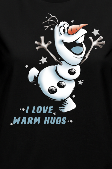 T-Shirt Manches courtes Disney de La Reine Des Neiges - Olaf - Warm Hugs - S à XL - pour Femme - noir - La Reine Des Neiges - View 2