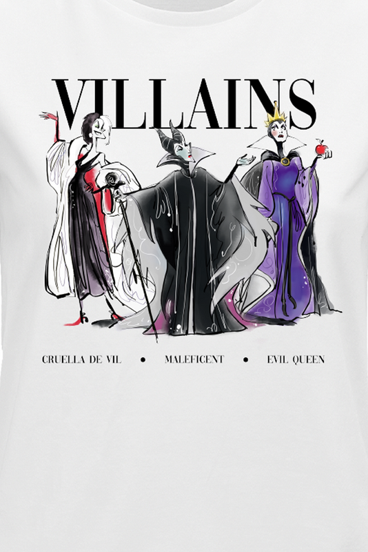 T-Shirt Manches courtes Disney de Walt Disney - Villains - S à XXL - pour Femme - blanc - Walt Disney - View 2