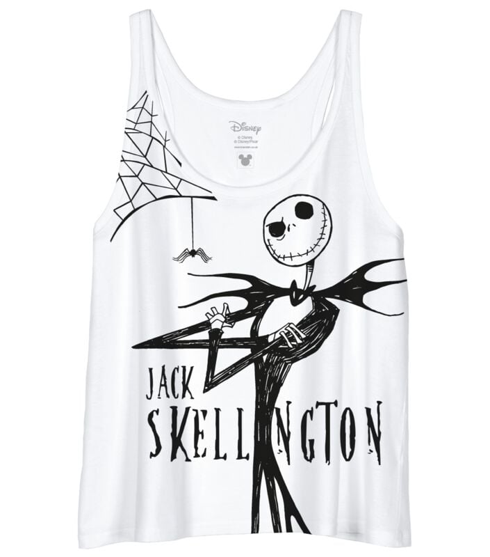 Débardeur Disney de L'Étrange Noël De Monsieur Jack - Jack Skellington - S à XXL - pour Femme - blanc - L'Étrange Noël De Monsieur Jack