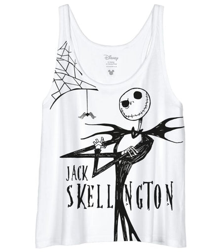 Débardeur Disney de L'Étrange Noël De Monsieur Jack - Jack Skellington - S à XXL - pour Femme - blanc - L'Étrange Noël De Monsieur Jack