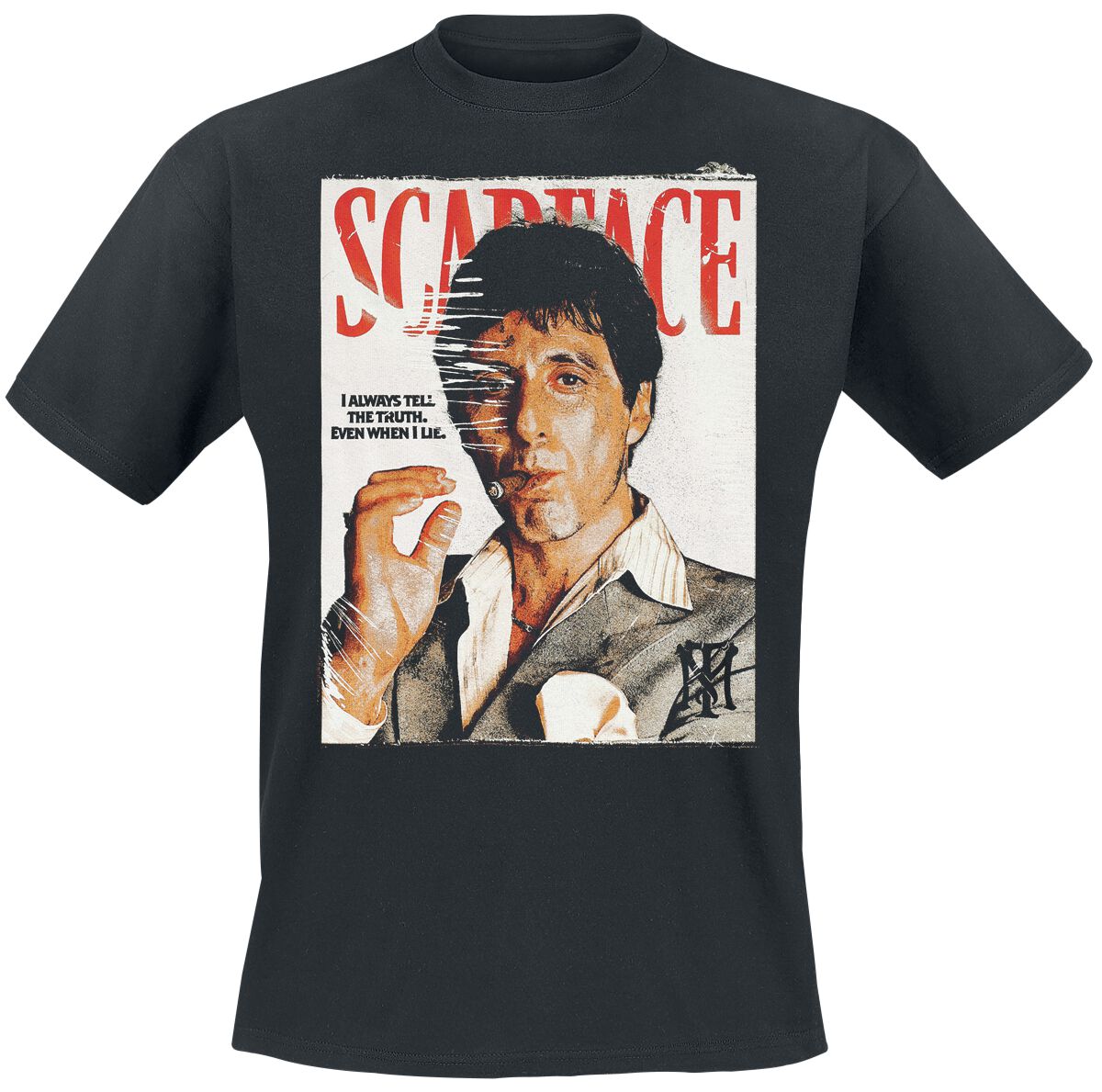 T-Shirt Manches courtes  de Scarface - Magazine Cover - Oversize - S à XXL - pour Homme - noir - Scarface