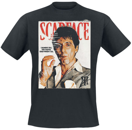 T-Shirt Manches courtes  de Scarface - Magazine Cover - Oversize - S à XXL - pour Homme - noir - Scarface