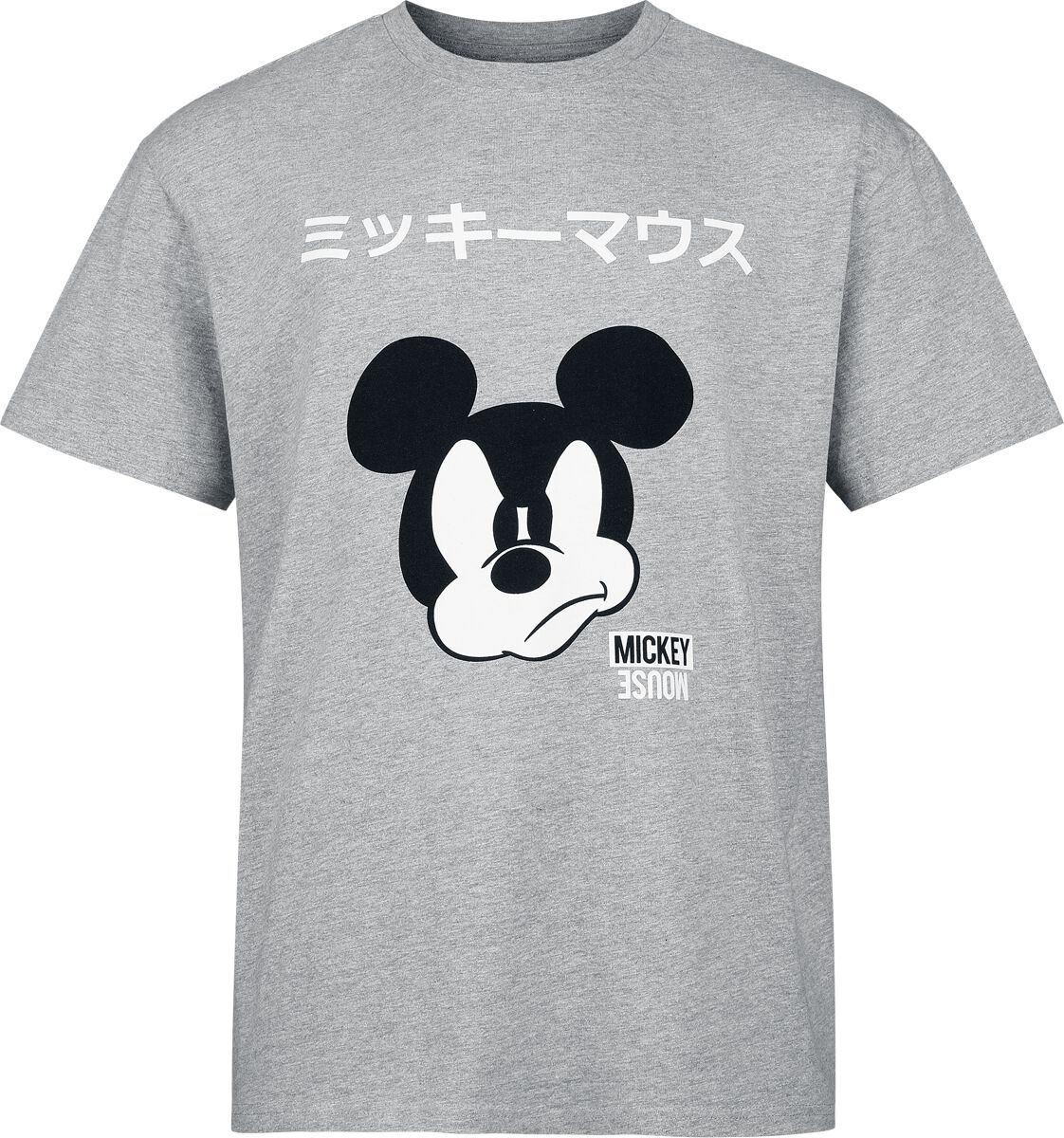 T-Shirt Manches courtes  de Mickey Mouse - Japanese - Oversize - S à XXL - pour Homme - gris chiné - Mickey Mouse