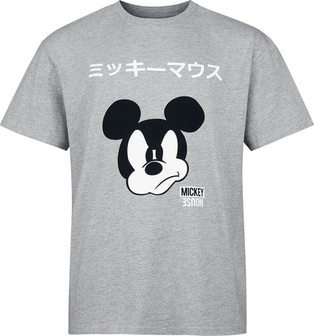T-Shirt Manches courtes  de Mickey Mouse - Japanese - Oversize - S à XXL - pour Homme - gris chiné - Mickey Mouse