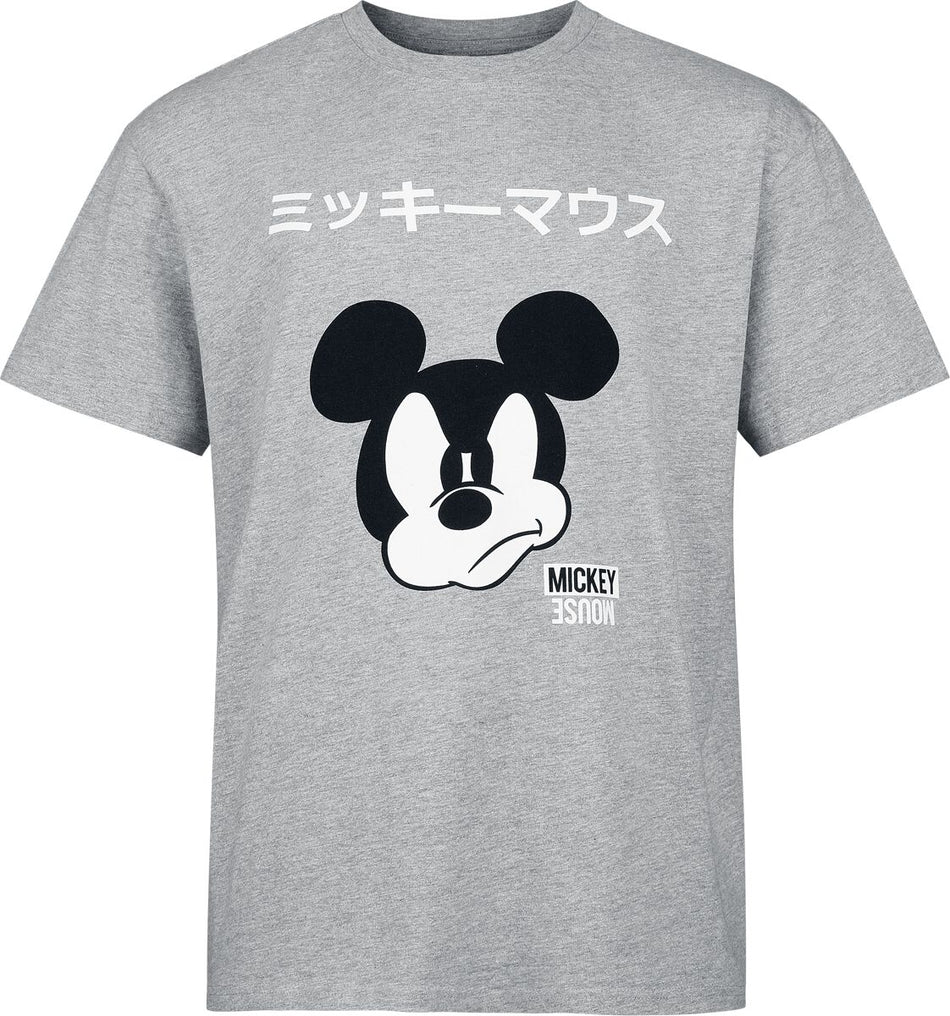 T-Shirt Manches courtes  de Mickey Mouse - Japanese - Oversize - S à XXL - pour Homme - gris chiné - Mickey Mouse