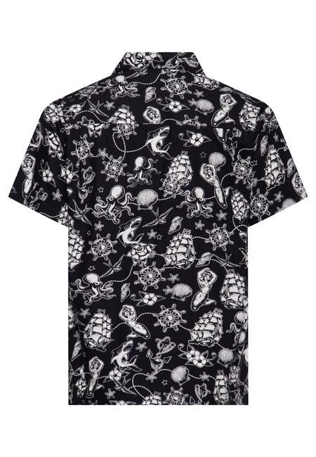 Chemise manches courtes Rockabilly de King Kerosin - Sailor - Chemise Hawaïenne - S à 5XL - pour Homme - noir - King Kerosin - View 2
