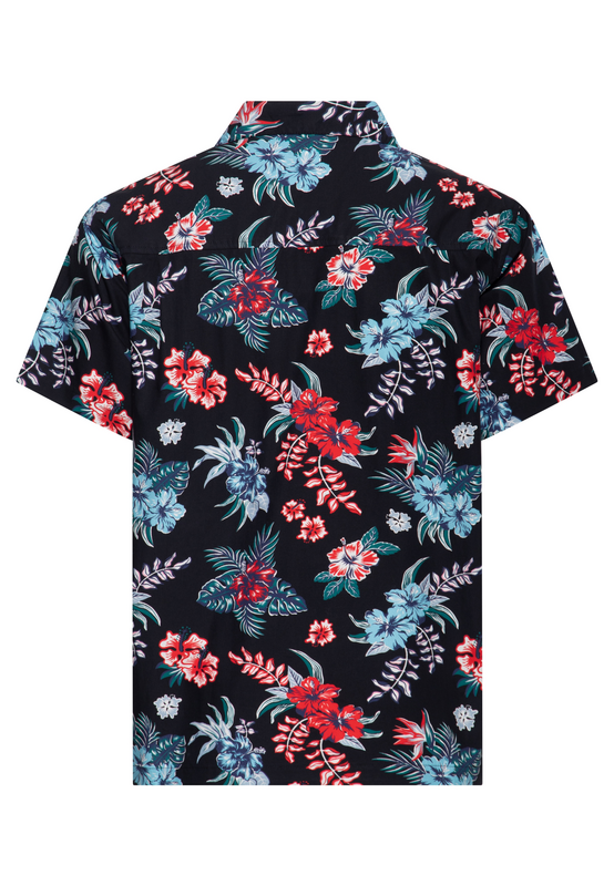 Chemise manches courtes Rockabilly de King Kerosin - Hibiscus - Chemise Hawaïenne - S à 5XL - pour Homme - noir - King Kerosin - View 2