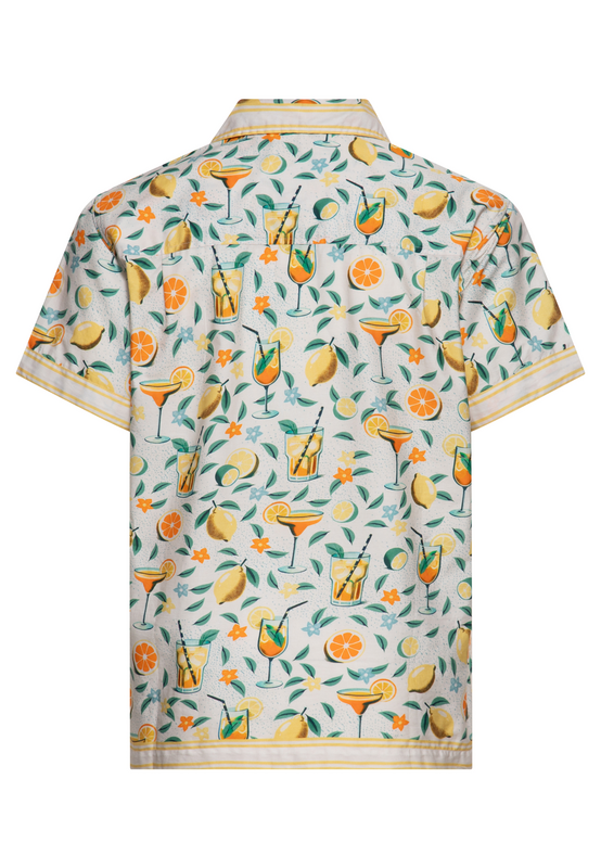 Chemise manches courtes Rockabilly de King Kerosin - Citrus Cocktail - Chemise Hawaïenne - S à 5XL - pour Homme - crème - King Kerosin - View 2
