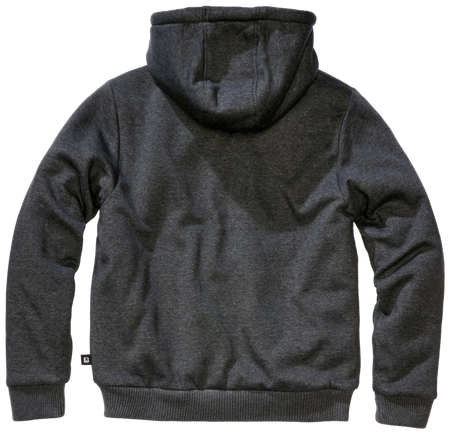Sweat-shirt à capuche  de Brandit - Sweat à Capuche Zippé Doublé Teddy - S à 4XL - pour Homme - noir chiné - Brandit - View 2