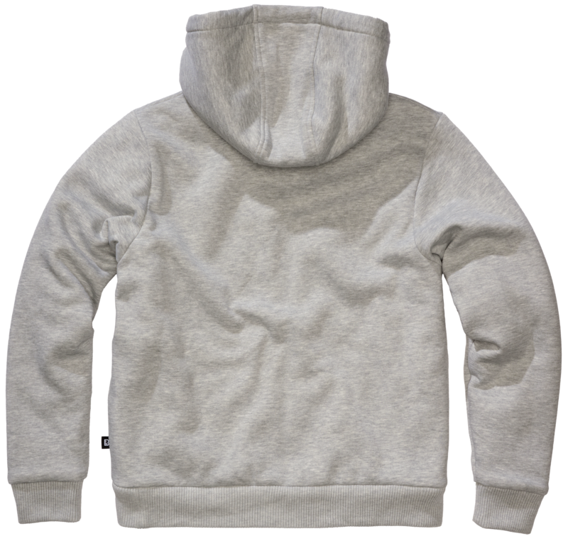 Sweat-shirt à capuche  de Brandit - Sweat à Capuche Zippé Doublé Teddy - M à 3XL - pour Homme - gris chiné - Brandit - View 2