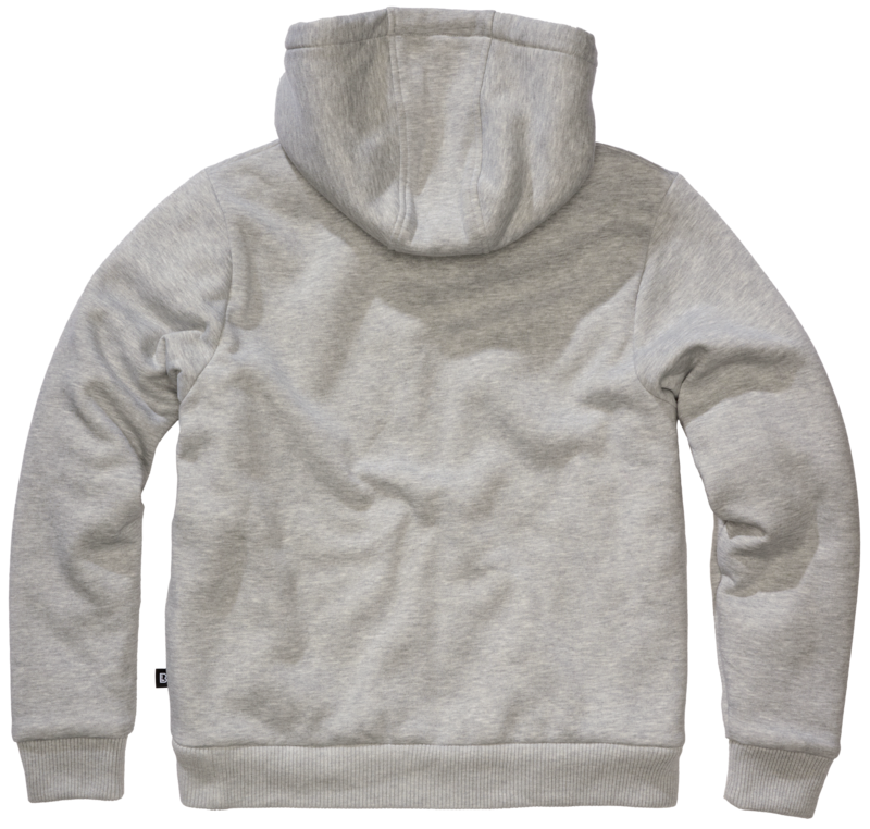 Sweat-shirt à capuche  de Brandit - Sweat à Capuche Zippé Doublé Teddy - M à 5XL - pour Homme - gris chiné - Brandit - View 2