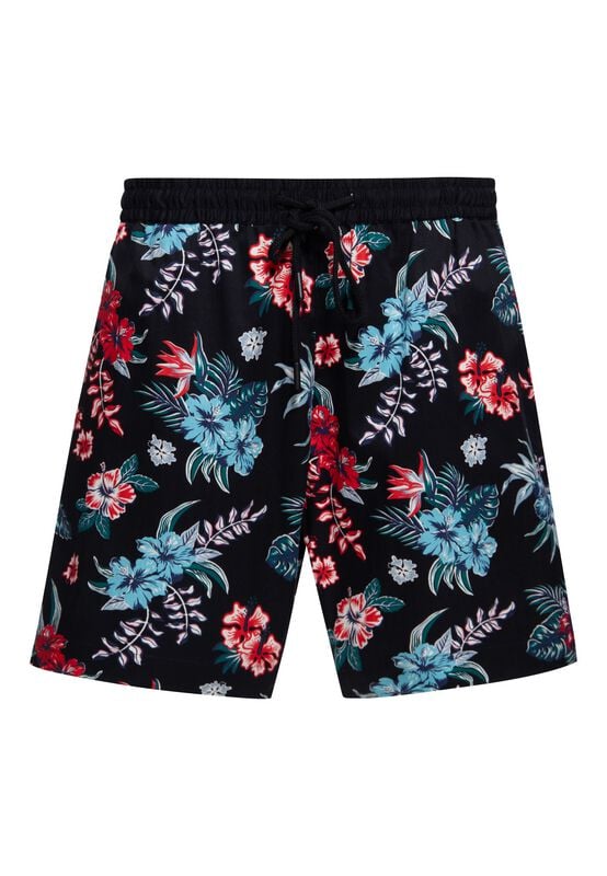 Short Rockabilly de King Kerosin - Hibiscus - Short - S à 3XL - pour Homme - noir - King Kerosin