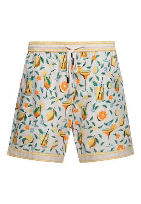 Short Rockabilly de King Kerosin - Citrus Cocktail - Short - S à 3XL - pour Homme - crème - King Kerosin