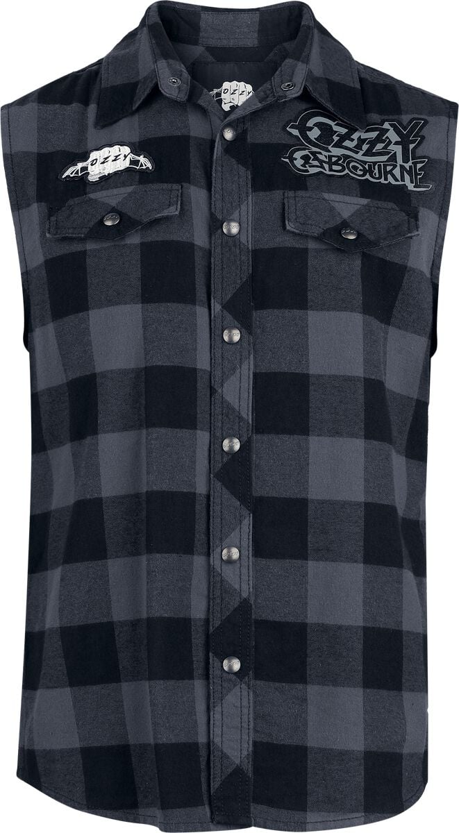 Chemise manches courtes  de Ozzy Osbourne - Ozzy Sleeveless Checkshirt - M à 3XL - pour Homme - noir/gris - Ozzy Osbourne