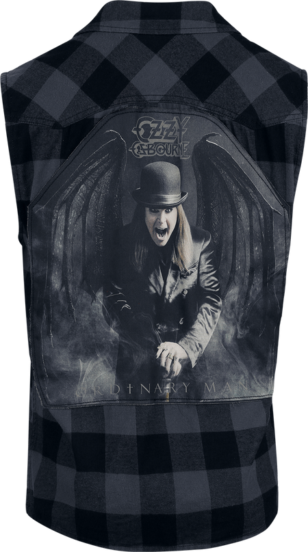 Chemise manches courtes  de Ozzy Osbourne - Ozzy Sleeveless Checkshirt - M à 3XL - pour Homme - noir/gris - Ozzy Osbourne - View 2