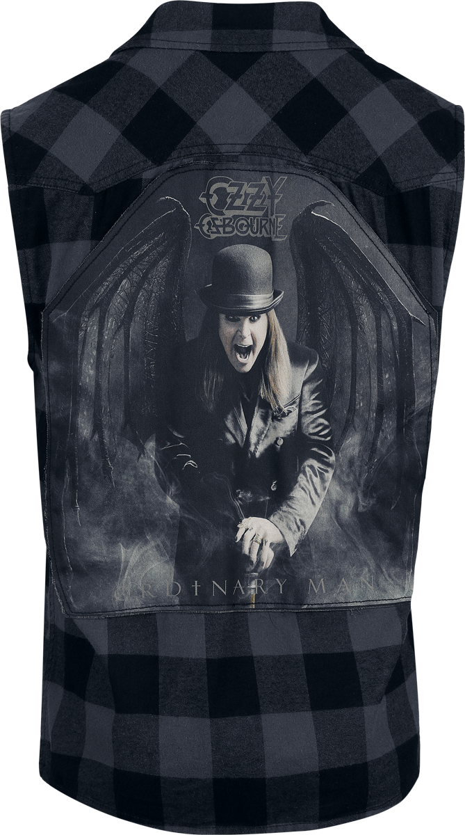 Chemise manches courtes  de Ozzy Osbourne - Ozzy Sleeveless Checkshirt - M à 3XL - pour Homme - noir/gris - Ozzy Osbourne - View 2
