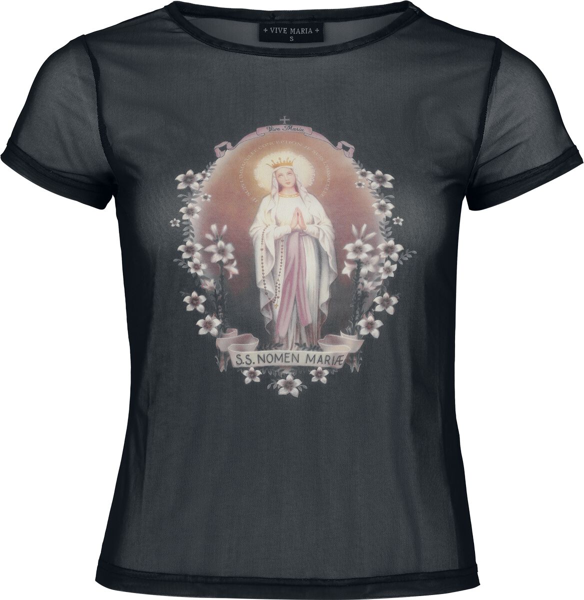 T-Shirt Manches courtes  de Vive Maria - Pray and Love - S à XXL - pour Femme - noir - Vive Maria