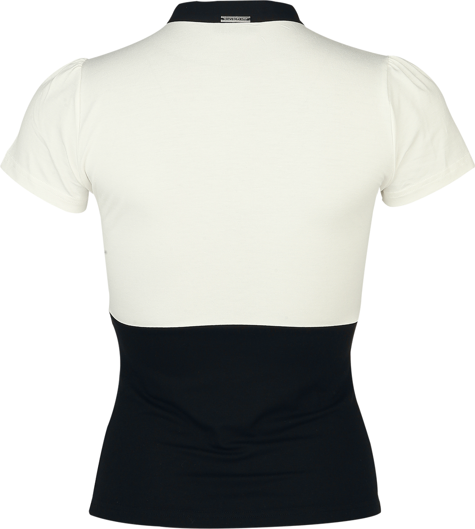 T-Shirt Manches courtes  de Vive Maria - French Love - S à XXL - pour Femme - noir/blanc cassé - Vive Maria - View 2