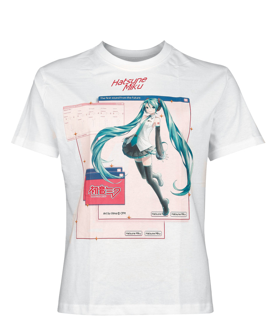 T-Shirt Manches courtes  de Hatsune Miku - Pop Up - S à XXL - pour Femme - blanc - Hatsune Miku