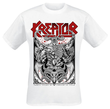 T-Shirt Manches courtes  de Kreator - 40 Years Of Thrash - S à 3XL - pour Homme - blanc - Kreator