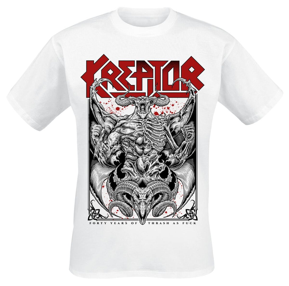 T-Shirt Manches courtes  de Kreator - 40 Years Of Thrash - S à 3XL - pour Homme - blanc - Kreator
