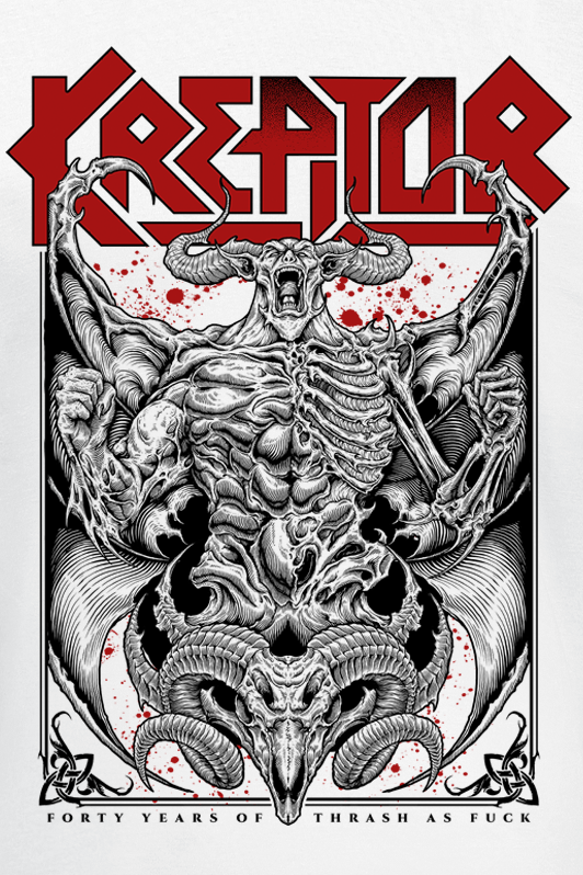 T-Shirt Manches courtes  de Kreator - 40 Years Of Thrash - S à 3XL - pour Homme - blanc - Kreator - View 2