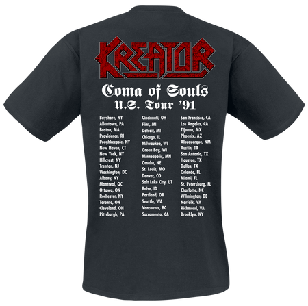 T-Shirt Manches courtes  de Kreator - US Tour 1991 - S à 3XL - pour Homme - noir - Kreator - View 2